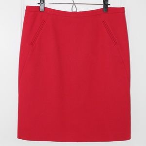 Cherry Red | Loft | Size 12 | Pencil Skirt